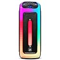 Fisher Bluetooth PA Stereo Speakers System-Karaoke Portable Wireless DJ, Dual 8" 80W Peak Power, Loud HD Sound & LED Lights, Rechargeable, TWS, 2 USB