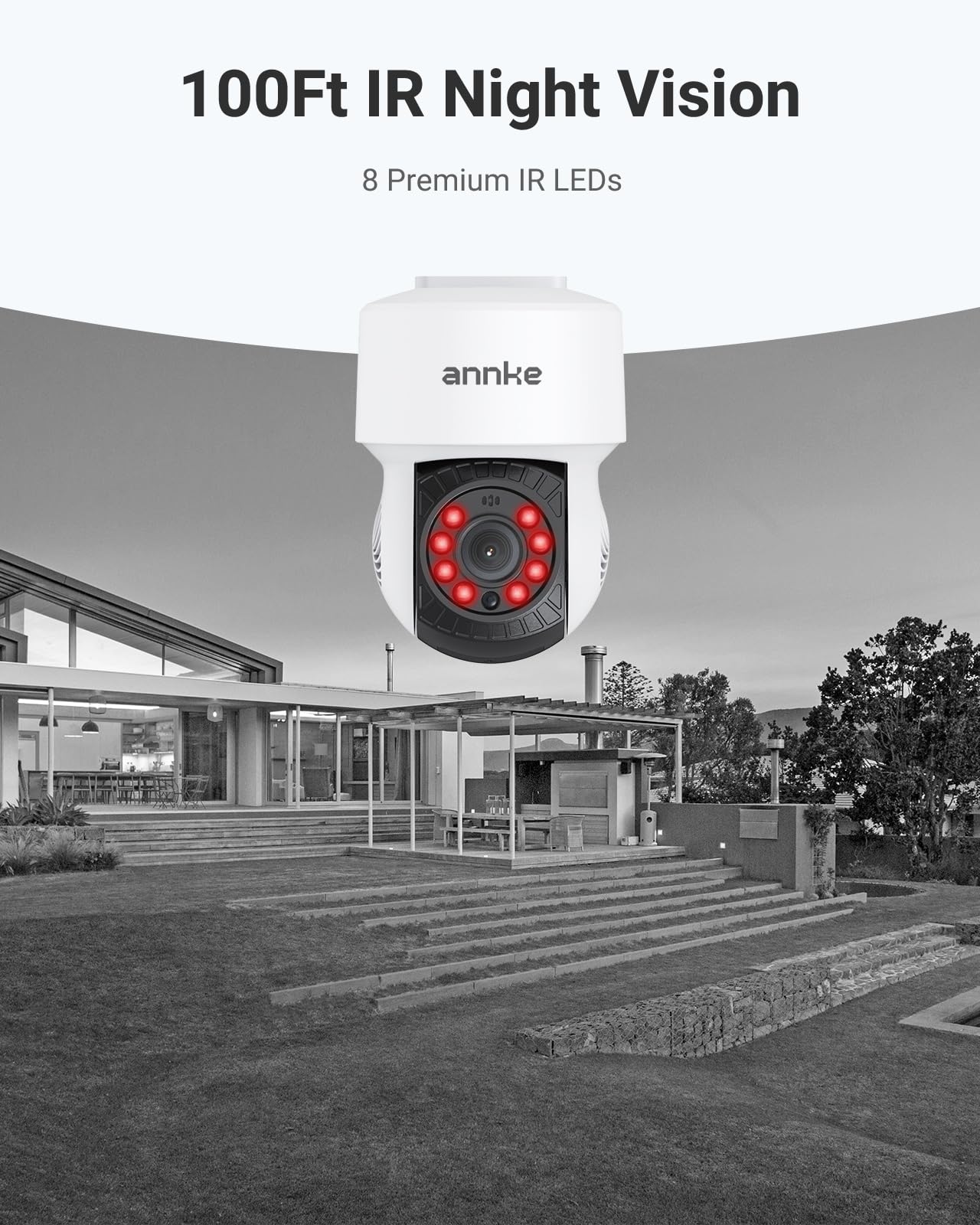 ANNKE 2Pack 1080P 2MP AHD CCTV Home Surveillance Dome Wired PT Camera with 350° pan and 90° tilt, 100ft IR Night Vision, IP65 Weatherproof Security