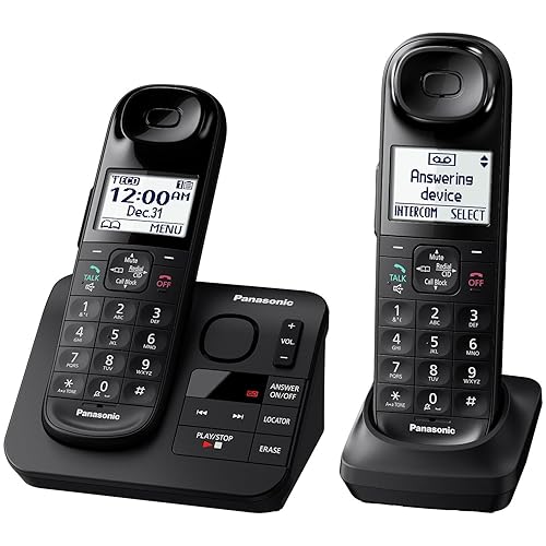 Panasonic KX-TGL432B Dect_6.0 2-Handset Landline Telephone, Black