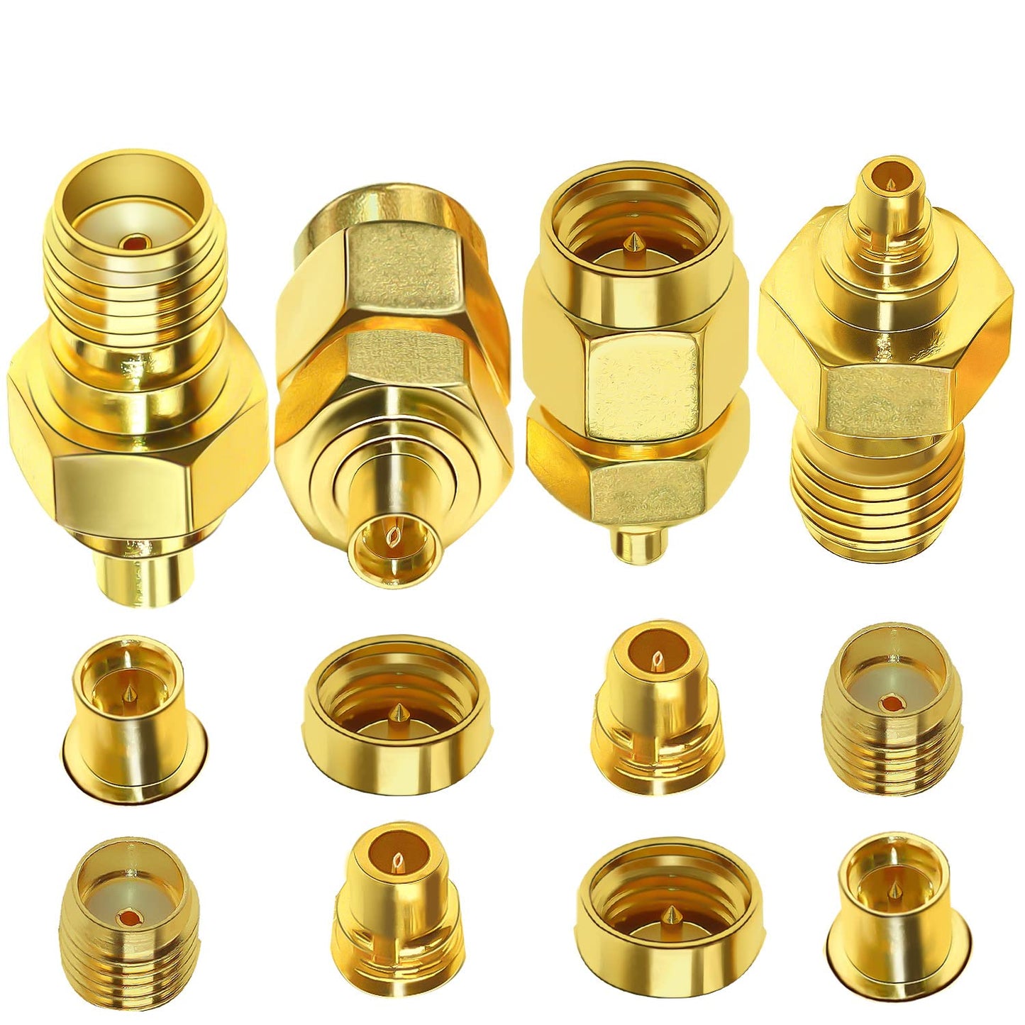 TUOLNK SMA to MMCX Coaxial Adapter Kit Pure Brass for WiFi Antenna/Networks/Extension Cable MMCX Male/Female to SMA Male/Female Coax Connector Kits