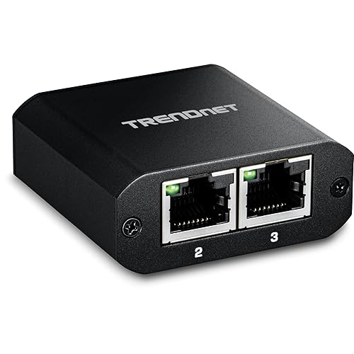 TRENDnet 2-Port Gigabit Splitter with USB Type C Power, TEG-102S, Splits One Network Connection Into Two, Ethernet Splitter, USB Type C Power Cable