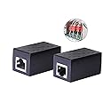 CERRXIAN Ethernet Surge Protector RJ45 Coupler Female to Female Network Surge Protector Outdoor Arrester Protection Device Extension Adapter(2-Pack)