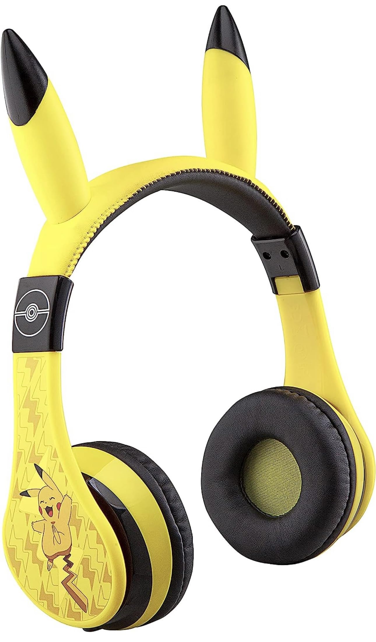 eKids Pokemon Kids Bluetooth Headphones, Wireless with Microphone, Includes Aux Cord, Volume Reduced, Foldable, Yellow