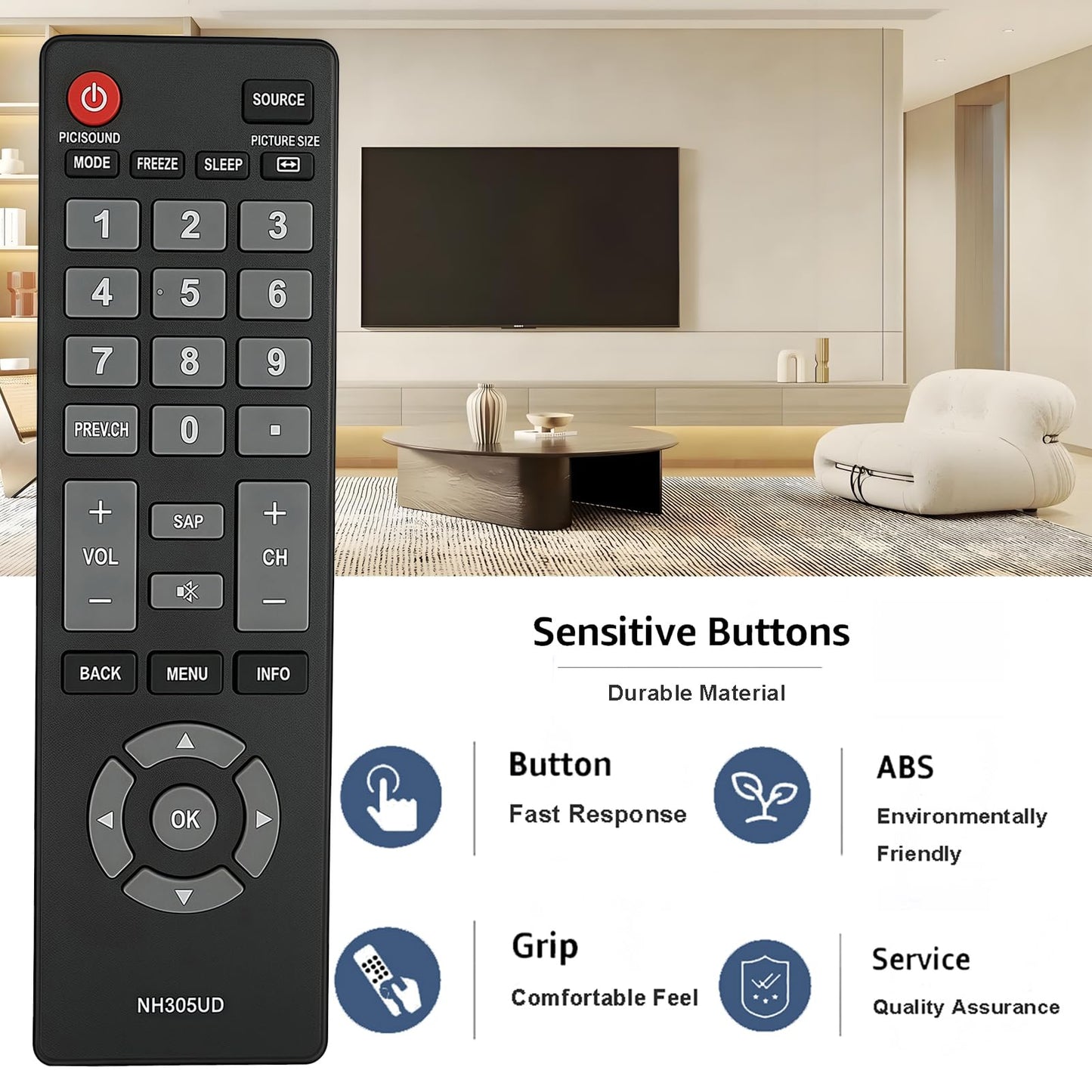 Replacement Remote Control Compatible for for Funai TV NH307UD LF320FX4 LF320FX4F