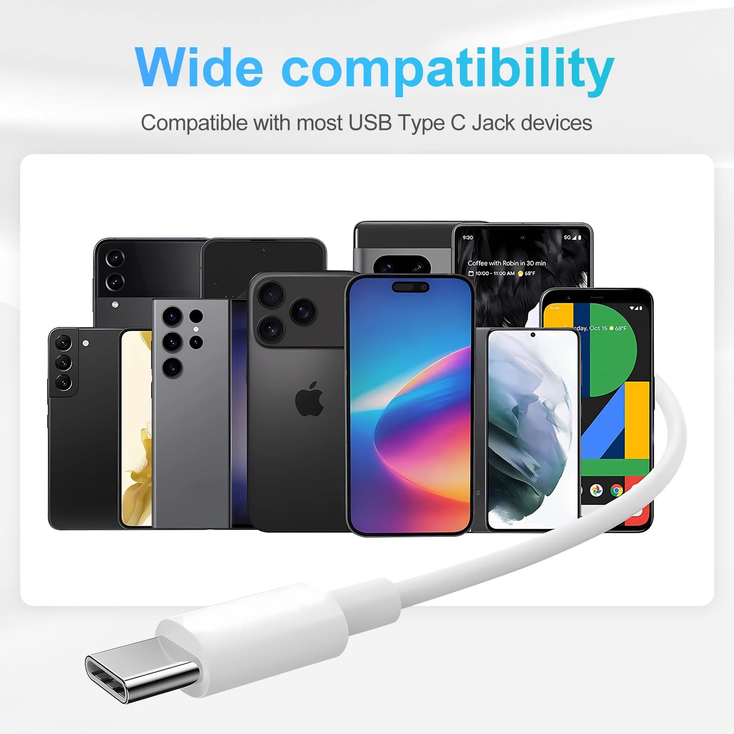 USB C Headphones 4 Pack?USB Type C Earbuds HiFi Stereo USB C Wired Earphones with Microphone Volume Control Compatible with Samsung Galaxy S23 S22 S21