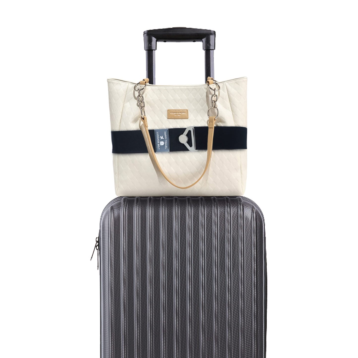 Bylion 2-in-1 Travel Belt – Adjustable Luggage Strap with Alloy Buckle & Elastic Bungee for Add-a-Bag, Hands-Free Airport Travel (Black)