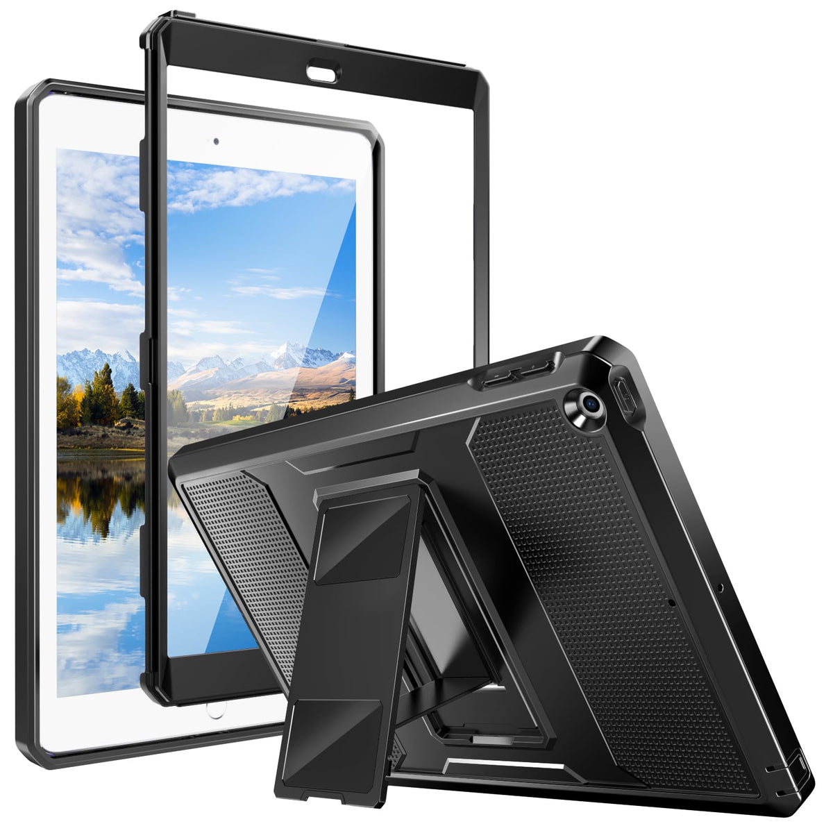 MoKo Shockproof Case Fit 2018/2017 iPad 9.7 6th/5th Generation, Black