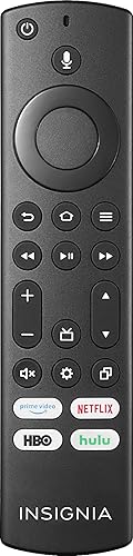 Insignia OEM Remote Control PrimeVideo/Netflix/HBO/Hulu - Black (NS-RCFNA-21) (Renewed)