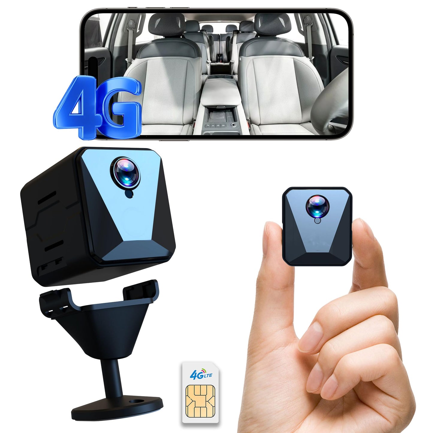 Funstorm No WiFi Security Camera-2k Cellular Security Camera-Car Security Camera with Sim Card, Wireless,Compact,Live View,Motion Detection,Clear