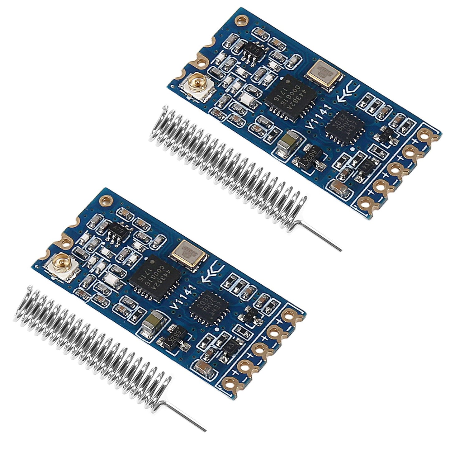 XIITIA 2pcs HC-12 433Mhz SI4463/SI4438 Wireless Serial Port Module 1000M Replace Bluetooth with Antenna