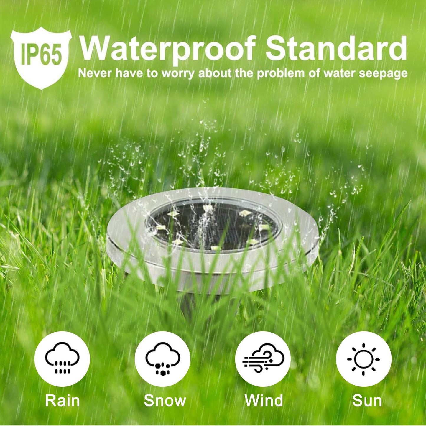 4.6 Inch Diameter Solar Ground Lights, Waterproof Solar Garden Lights, Outdoor Garden Waterproof Bright in-Ground Light, Landscape Lighting