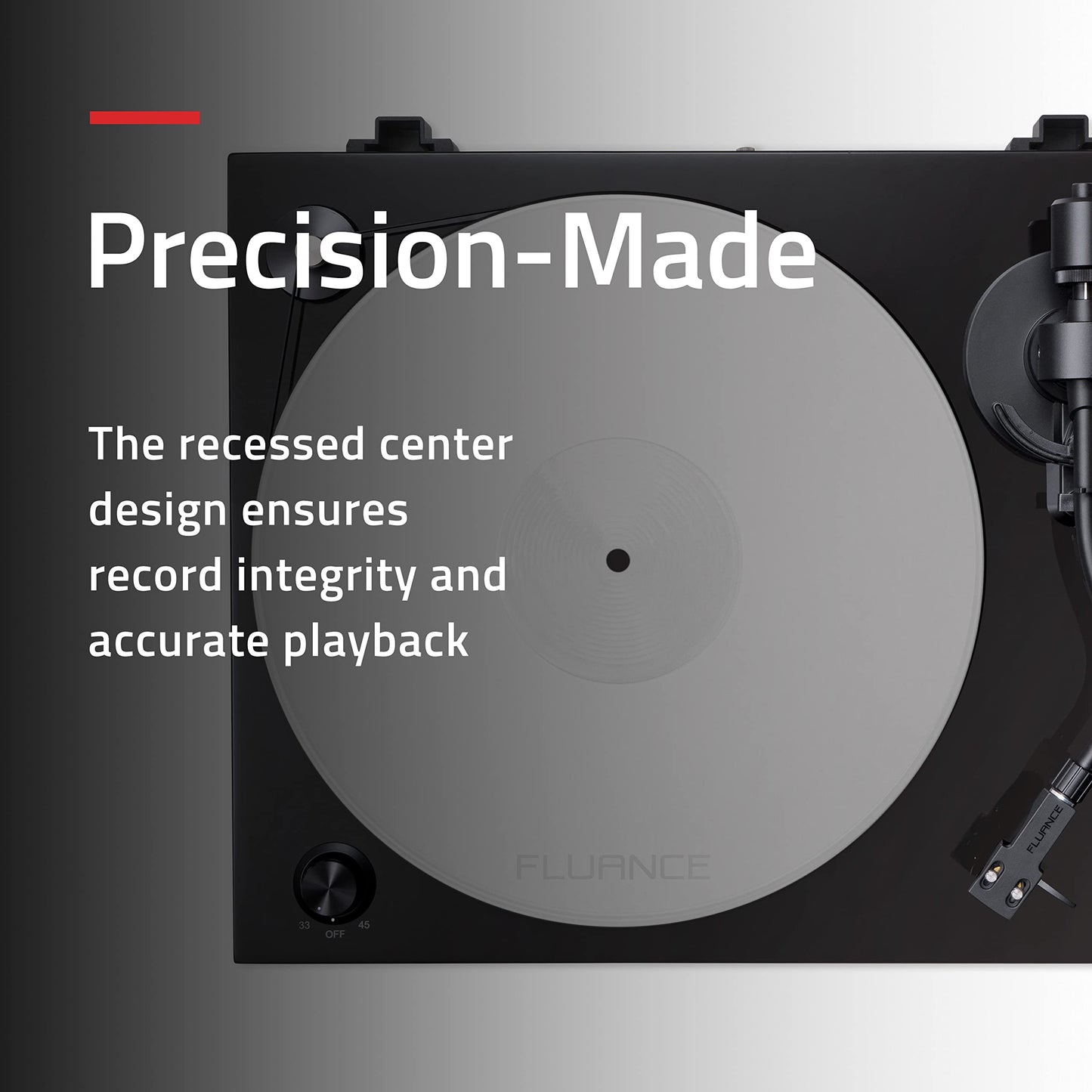 Fluance Acrylic Platter Mat for Turntables - Reduces Vibrations for Improved Sound Clarity for Vinyl Record Playback, Antistatic, Precision Machined