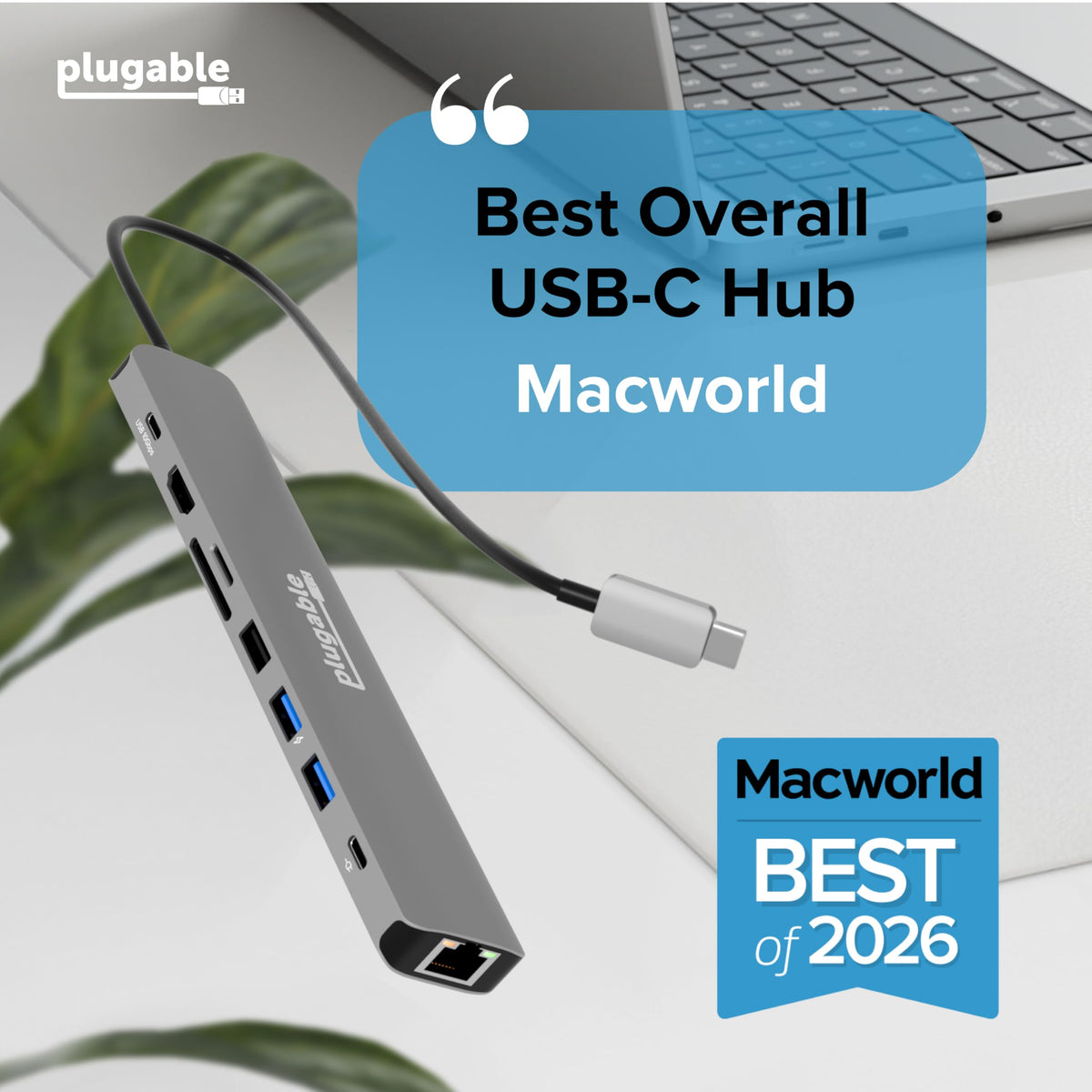 Plugable USB C Hub Multiport Adapter: 9-in-1 with 140W PD Charging