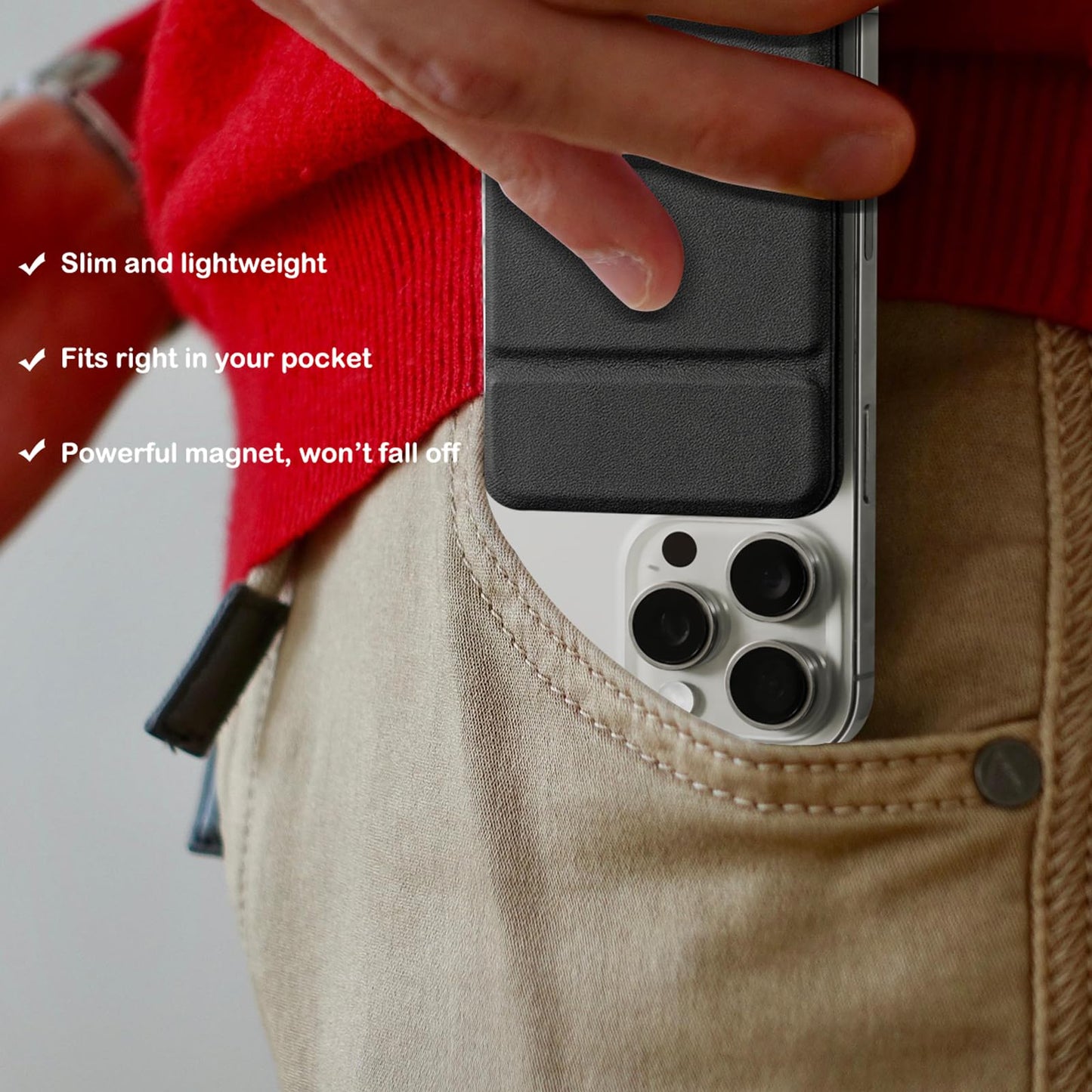 KaKuLan Upgraded for MagSafe Wallet, 2 Slot Wallet for iPhone 17/16/15/14/13/12 Series, Strongest Magnetic, Leather Slim, Magnetic Phone Pouch