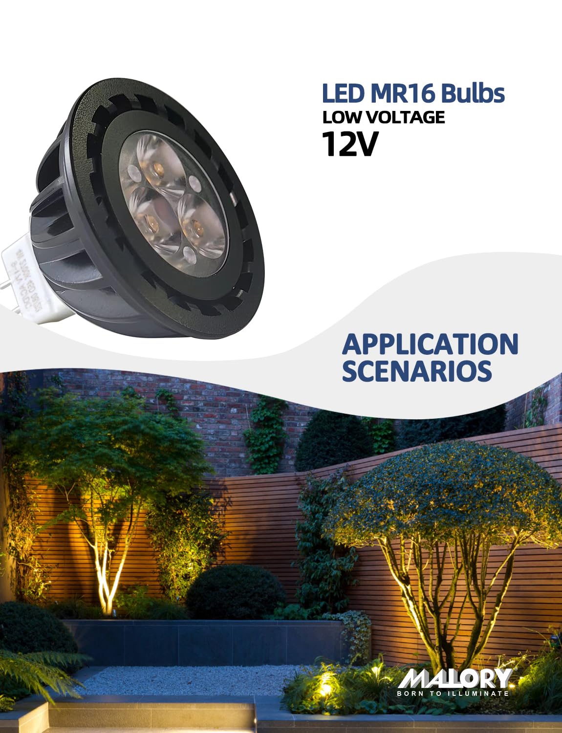 MALORY Upgraded Landscape Light MR16 Bulbs 4Pack, 5W GU5.3 LED