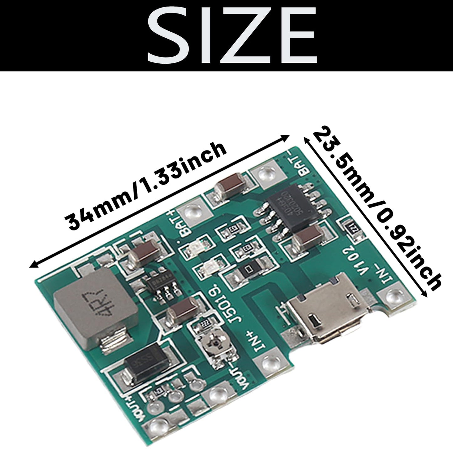 3PCS 18650 Lithium Li-ion Battery Charger Module with 1-Slot 18650 Battery Holder and MT3608 DC-DC Adjustable Boost Module 2A
