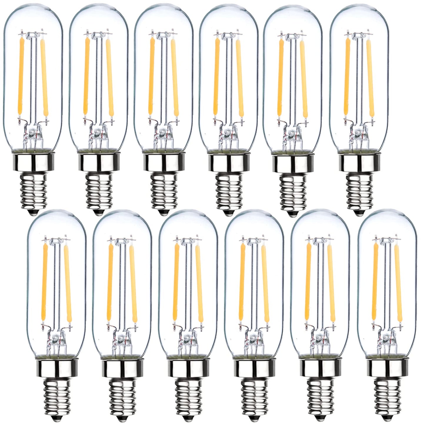 Sunaiony E12 Edison Bulb 25 Watt Equivalent Candelabra Light Bulbs, 12 Pack