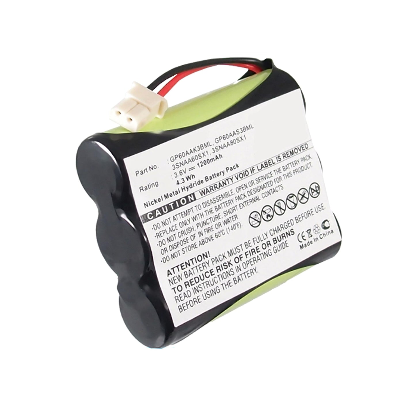Dantona Cordless Phone Battery, Compatible with Sanik 3SN-AA45-S-X Cordless Phone, (Ni-CD, 3.6V, 600 mAh) Ultra High Capacity, Replacement for Sony
