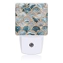 Uiaoiais Golden Fluid Marble Texture Night Light Plug into Wall with Dusk to Dawn Sensor Cute Nightlight for Kid Girls Boys Women Men Room Decor
