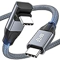 USB C to USB C Cable Right Angle 20Gbps Data Transfer 4K@144Hz/60Hz Video Cable 100W Fast Charging High Speed 90 Degree USB C 3.2 Gen2x2 Compatible