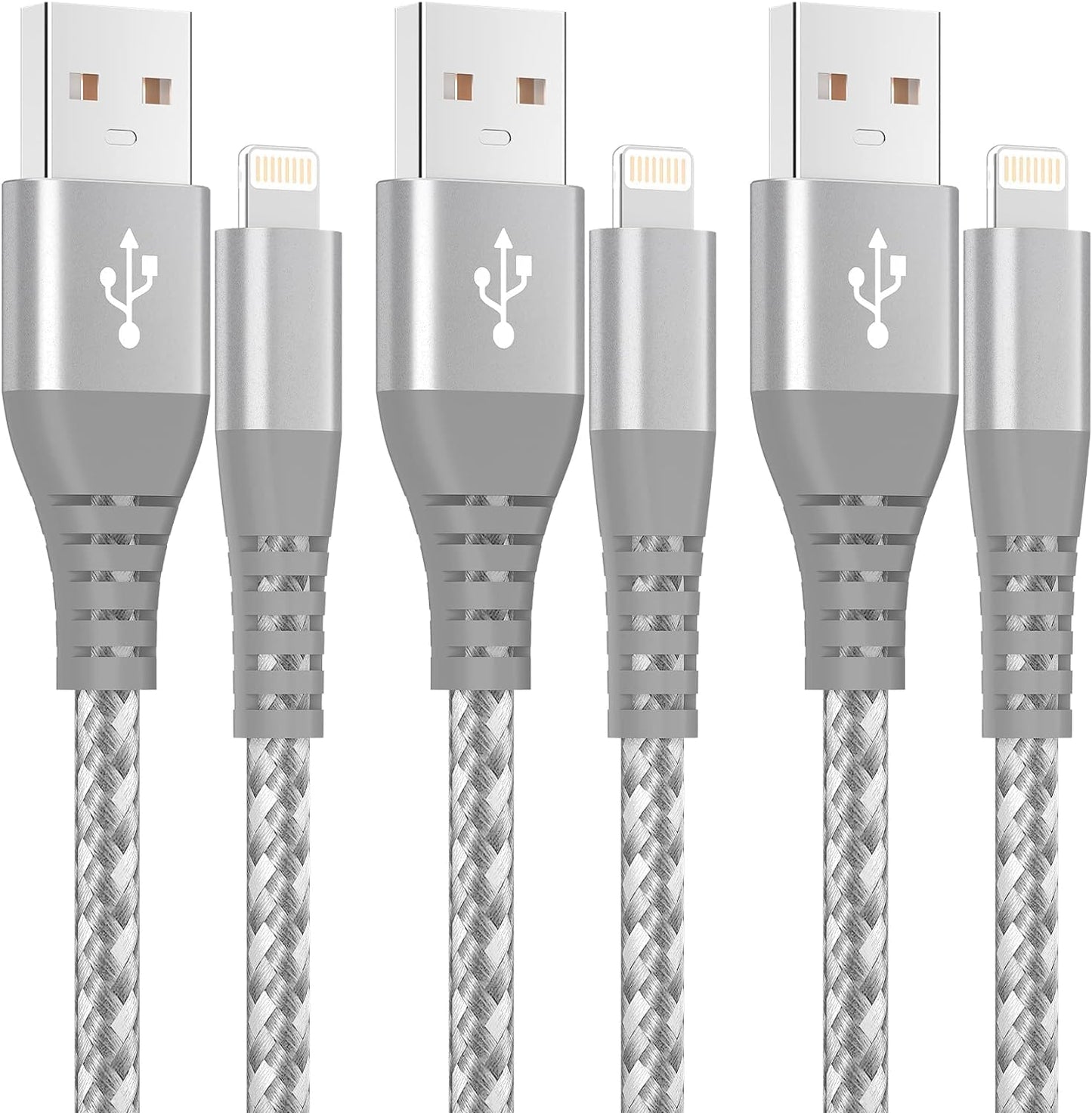 GHEREL iPhone Charger 3 Pack 10 ft MFi Certified Lightning Cable Nylon Braided Cable iPhone Charger Fast Charging Cord Compatible with iPhone 14 13…