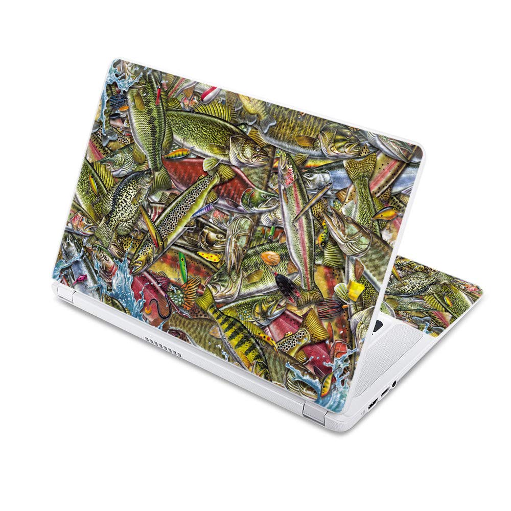 MightySkins Carbon Fiber Skin for Acer Chromebook 15 6” (2017) - Fish Puzzle | Protective, Durable Textured Carbon Fiber Finish | Easy to Apply…