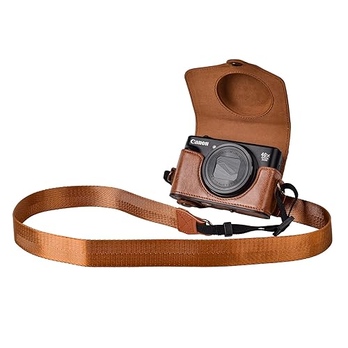 kinokoo Case for Canon PowerShot SX720 HS/SX730 HS/SX740 HS Digital Camera - PU Leather SX740 HS Protective Case Easy Carrying Bag with Adjustable