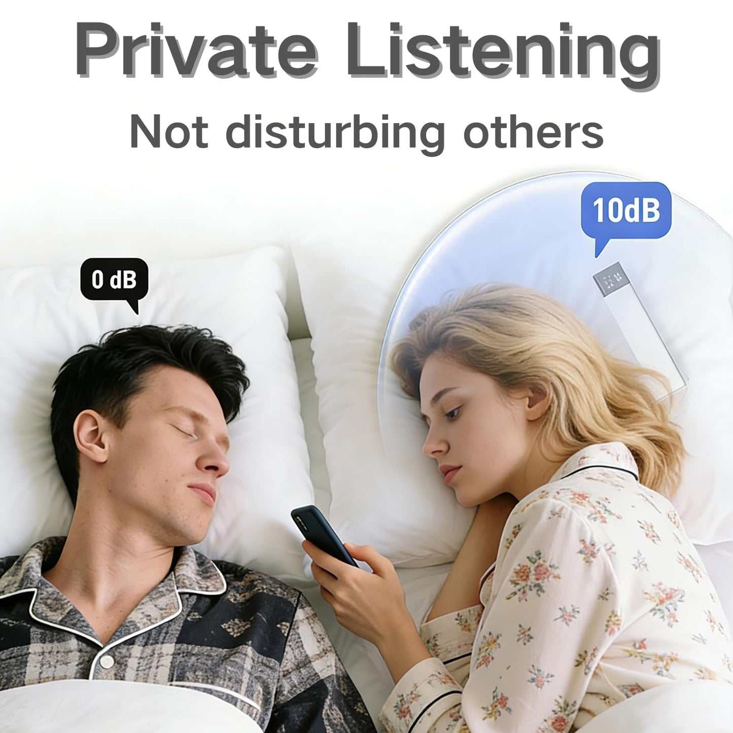 Pillow Speaker for Sleeping, Bone Conduction Speaker, Bedside Speaker with 36 Built-in White Noise, Auto Off Timer, Portable for Home & Travel