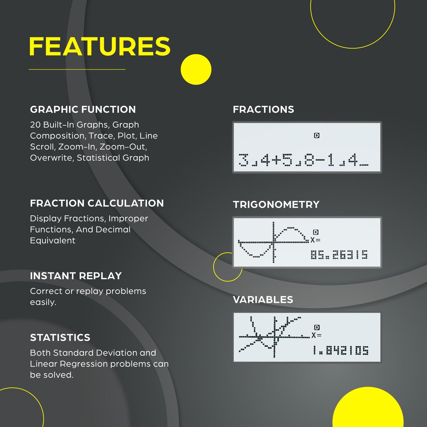 TOVO 2026 Upgraded Scientific Calculator with Graphic Functions, Massive 3" Screen, 360+ Functions Multi-Mode Graphing Calculators for Students, High