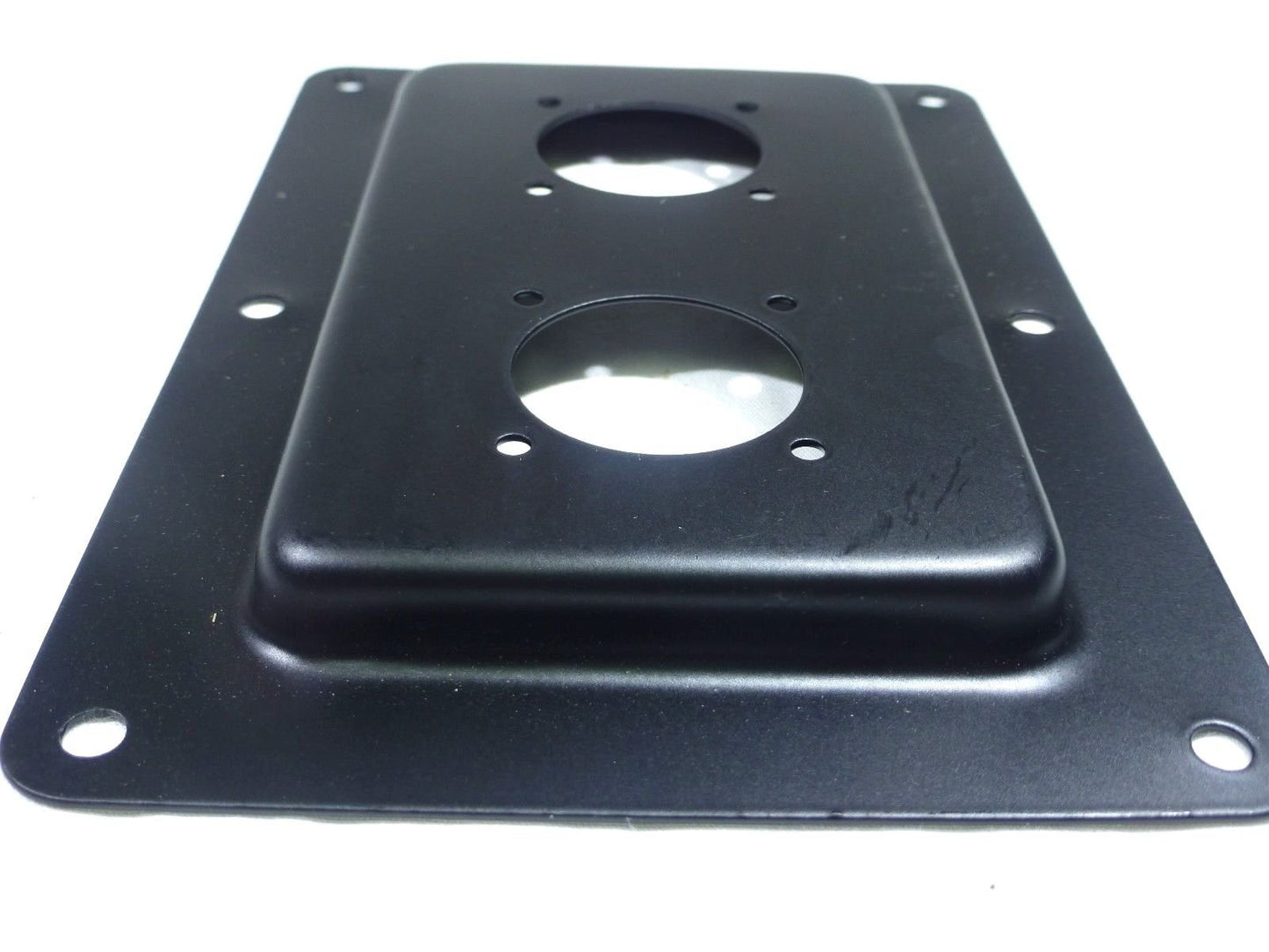 (2) Two Black Metal Speaker Jack Plates for Dual Large SpeakOn NL8MPR, NL4MPR