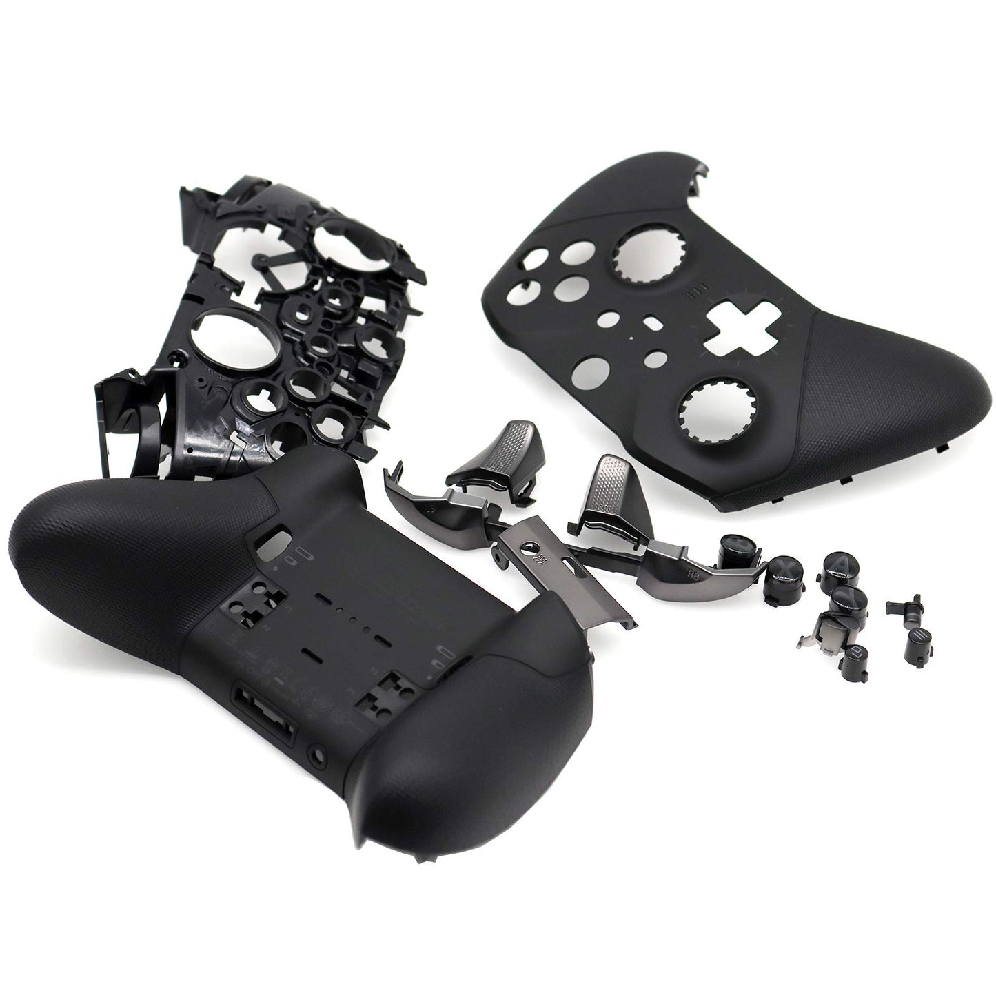 Deal4GO Full Shell Housing Case kit with RB LB Trigger Bumper Face Button Set Replacement for Xbox One Elite 2 Controller