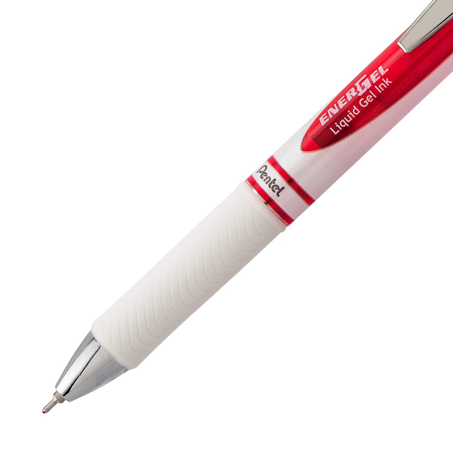 Pentel EnerGel Pearl Retractable Liquid Gel Pen, Needle Tip (0.7mm) Medium Line, Red Ink, 2-Pk (BLN77WBP2B)