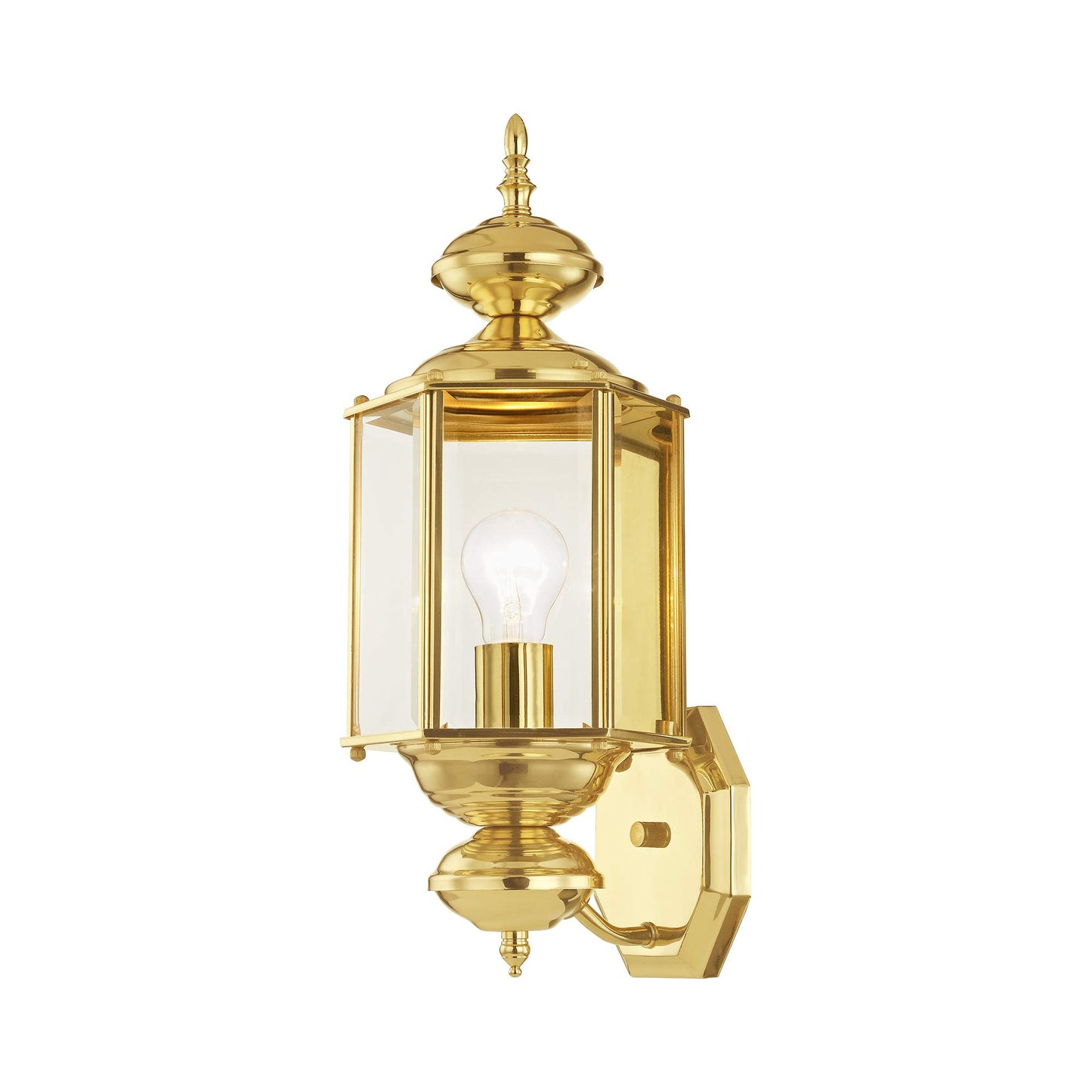 Livex Lighting 2006-02 Basics 1 Light PB Outdoor Wall Lantern, Polished Brass