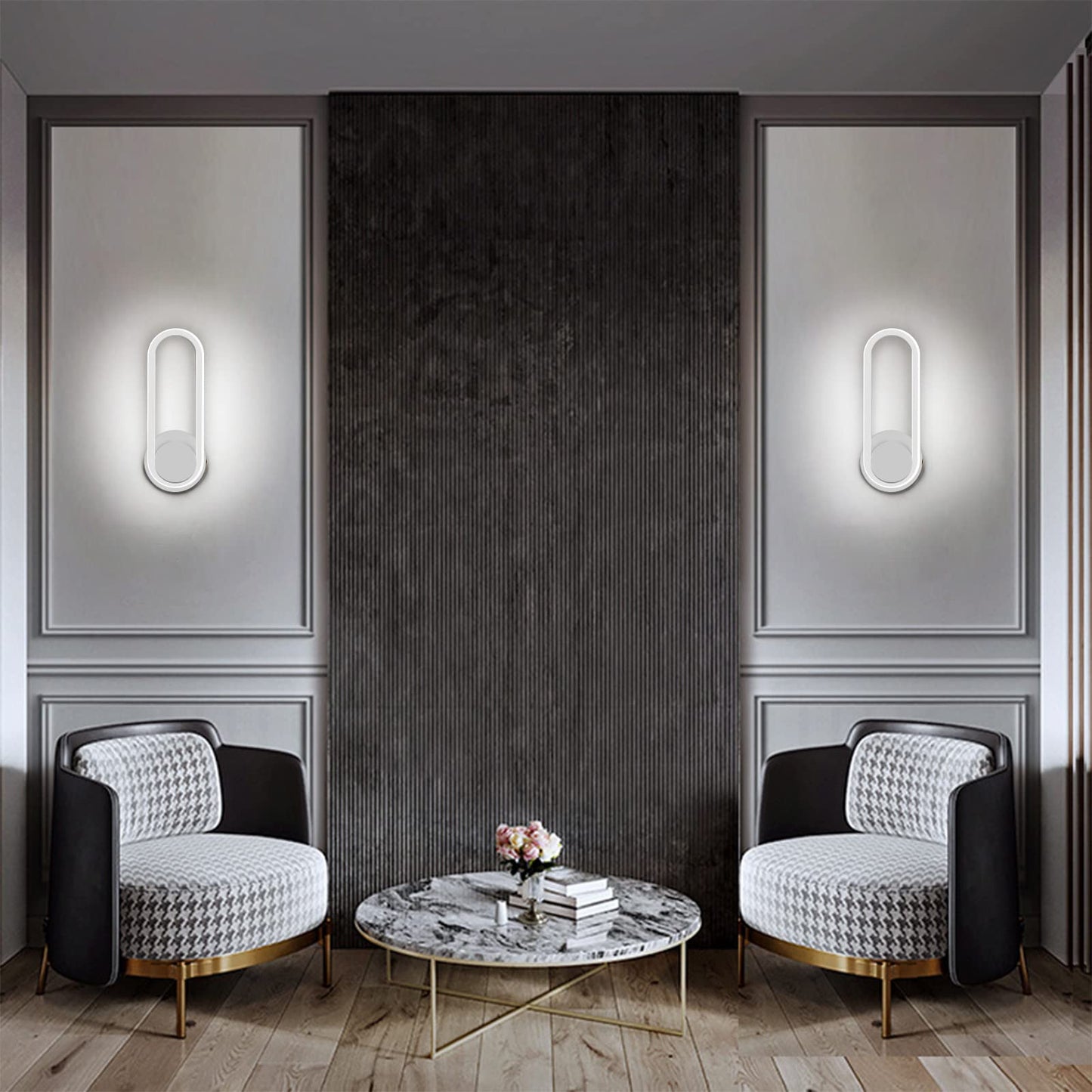 XEYOU 12W Modern Indoor Wall Sconce Rotatable 330° LED White Wall Light Fixtures for Bedroom Living Room Hotel Hallway Aisle Corridor, Cool White