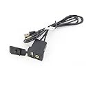 Xtenzi USB and 3.5mm A/V Rectangle Panel Jack Extension Cable Compatible with Select Toyota, Honda Models