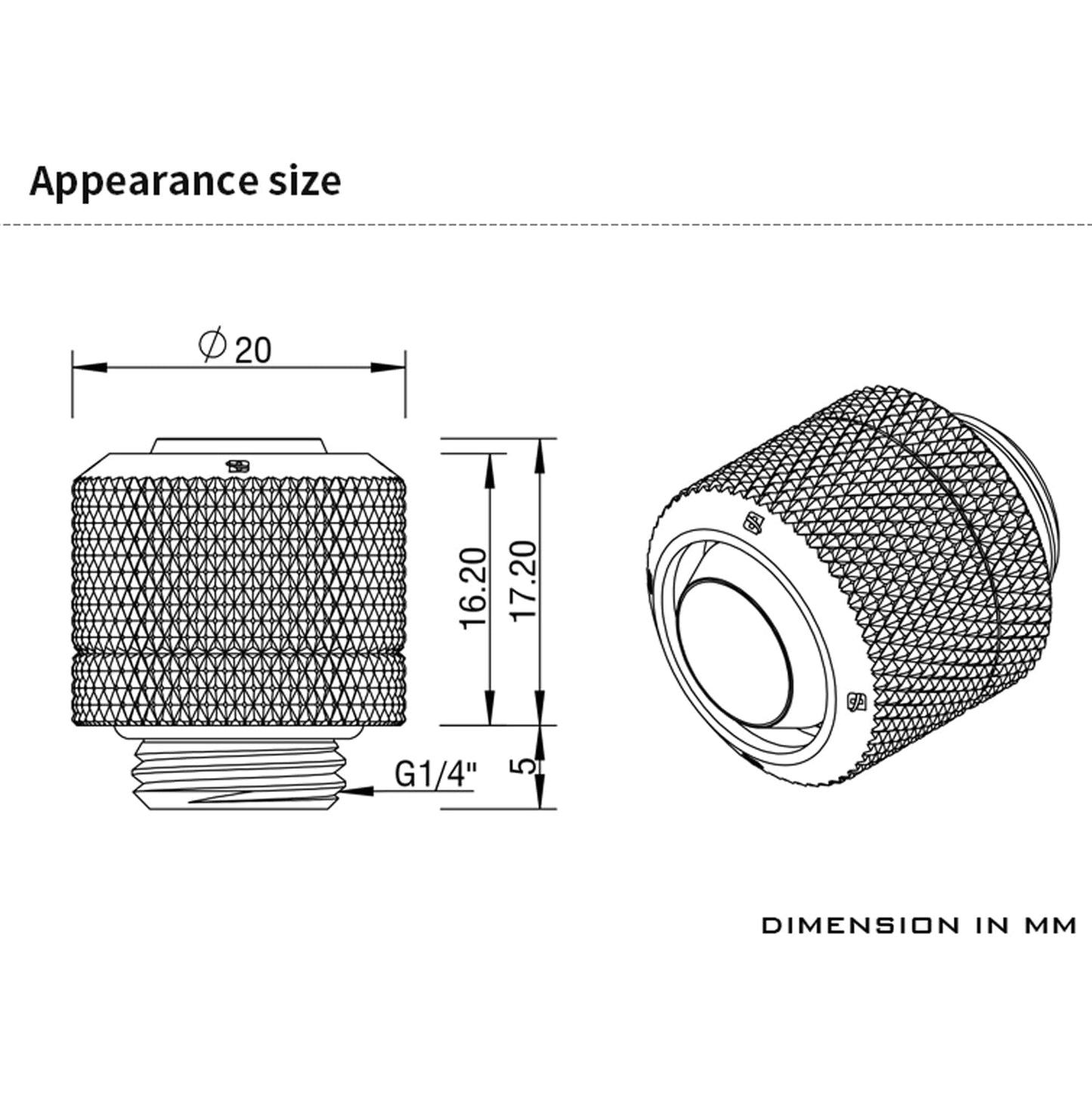 Barrow G1/4" Thread to 3/8" ID, 1/2" OD Compression Fitting for Soft Tubing - Use for 10/13mm (ID/OD) Soft Tube, Soft Pipe Connector with Sealed