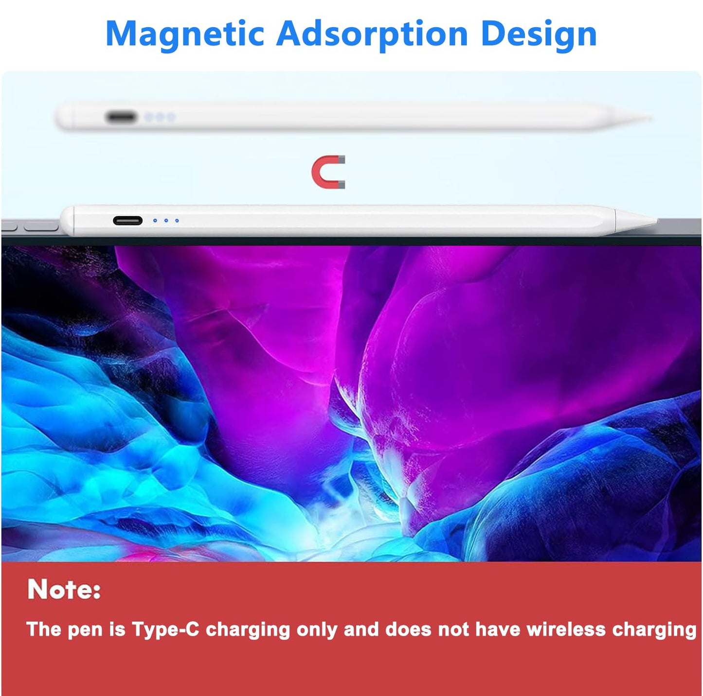 Stylus Pen for Apple iPad A16/11th 2026-2018 iPad Pencil A16/11/10/9/8/7/6,Air 11"/13" M4/M3/M2/5th-3rd,Pro 13"/12.9"/11"/M5/M4,Mini A17 Pro/6/5th