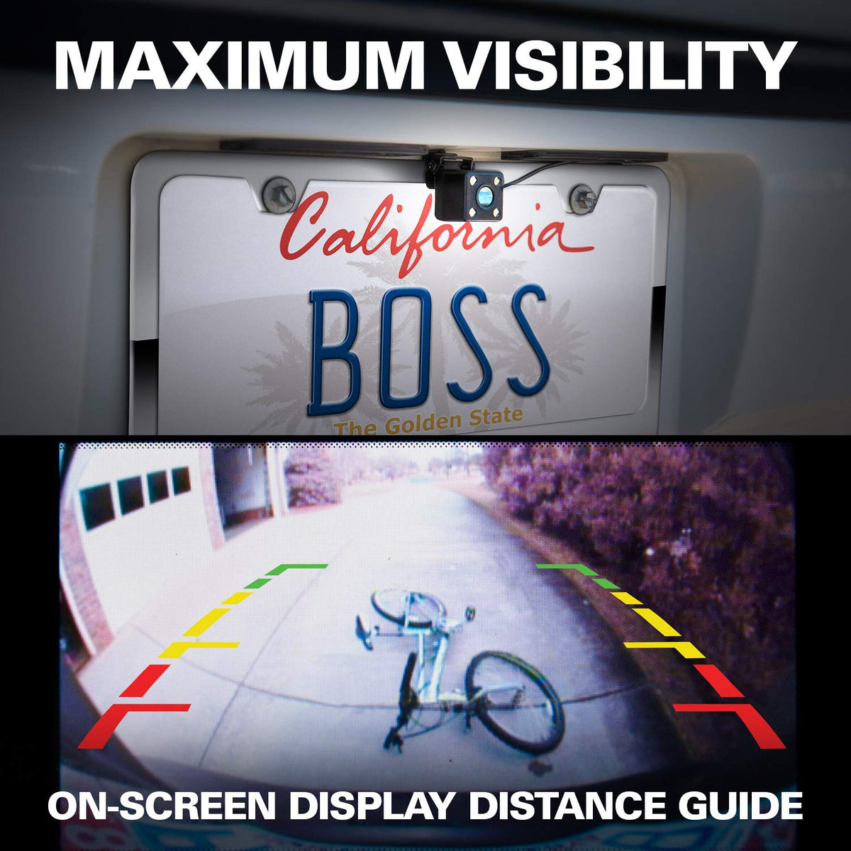 BOSS Audio Systems LPCB40 Rearview License Plate Backup Car Camera