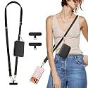 TiMOVO Phone Lanyard, Strap with Leather Wallet Pouch, Universal Crossbody Phone Lanyard Adjustable Neck Strap, Compatible with Most Smartphones