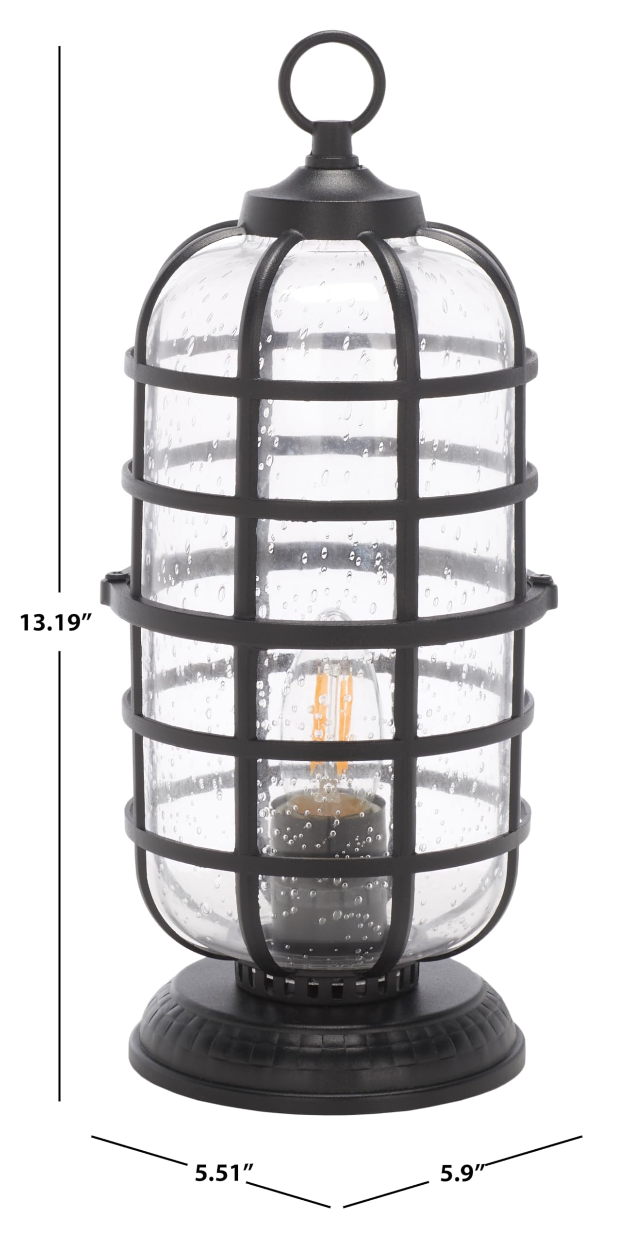 SAFAVIEH Lighting Collection Rigel Black Outdoor 13-inch Table Lamp (LED Bulb Included)