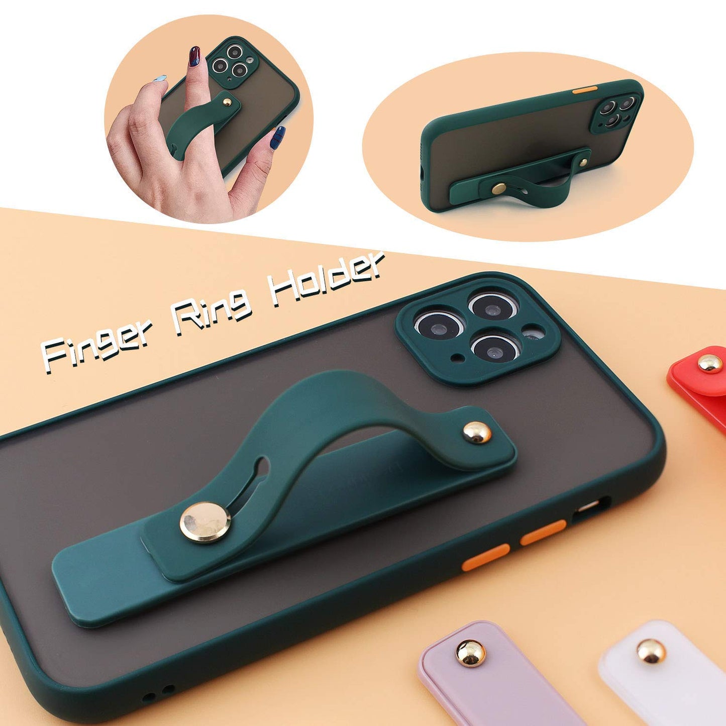 Removable and Reusable Cell Phone Grip Strap, Yetaida Telescopic Finger Kickstand Bracket Universal Silicone Phone Holder Stand and Portable Finger