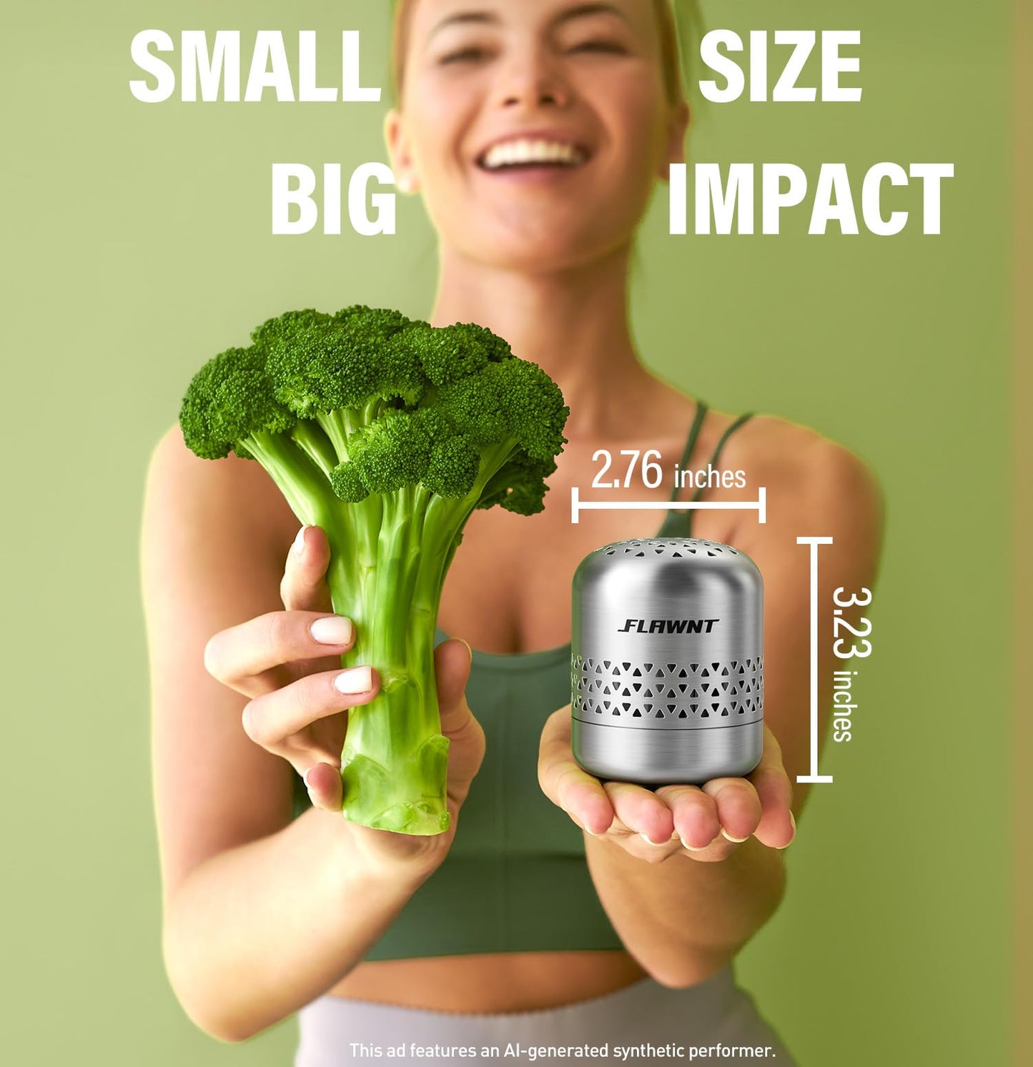 FLAWNT Fridge Deodorizer, Lasts Up to 10 Years, Stainless Steel, Gray