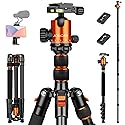 JOILCAN Tripod for Camera, 81" Aluminum Camera Tripod Stand, 83" DSLR Tripods & Monopods, Heavy Duty Travel Tripod for Binoculars Spotting Scope