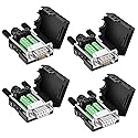 Dbilida DB9 Solderless Connector (2Male+2Female), DB9 Breakout Connector RS232 D-SUB Serial to 9pin Port Terminal with Case