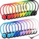 Ladont 20 Pack Bulk Classroom Headphones for Students Kids School, Wholesale Headphones Class Set with 3.5mm Jack for Chromebook Laptop PC Computer(10