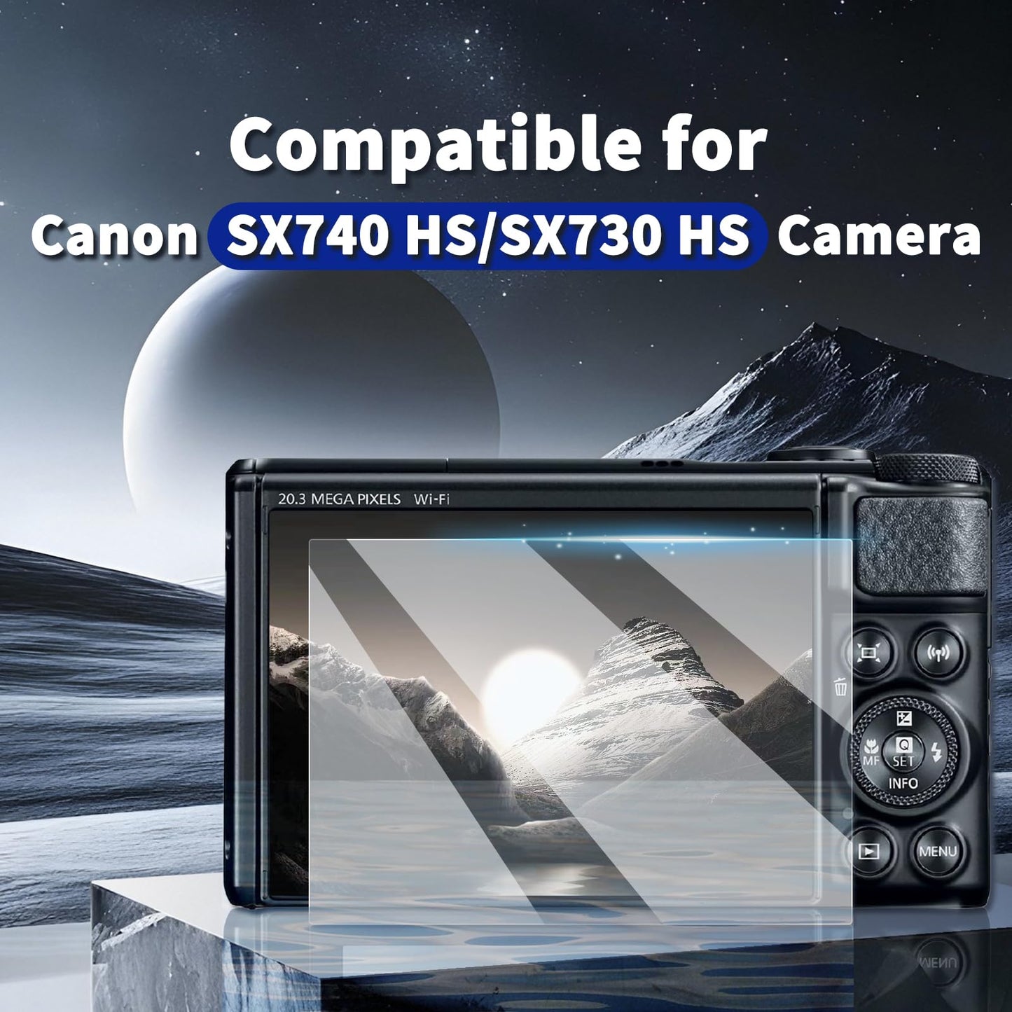 kinokoo Screen Protector Compatible for Canon PowerShot SX740 HS SX730 HS Camera, 0.25mm Ultra Thin 9H Hardness SX740 HS Tempered Glass Film with High