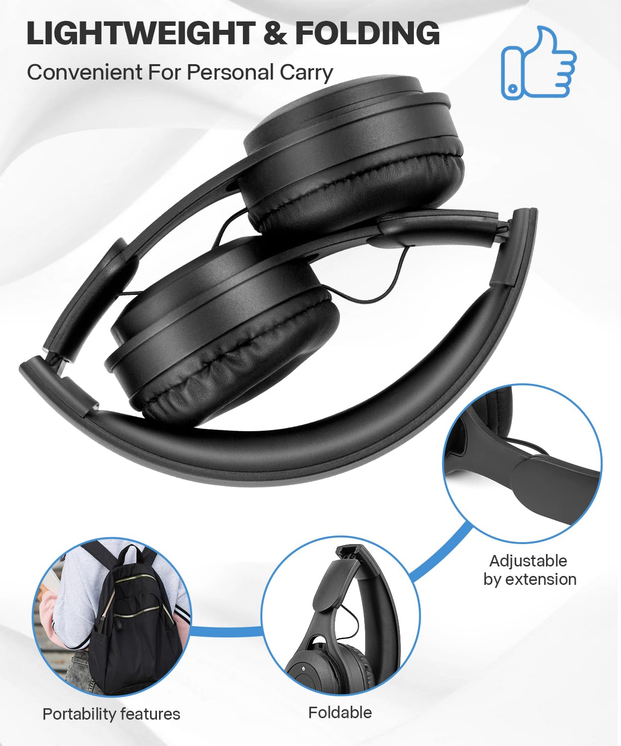 scorking Kids Bluetooth Headphones, Over Ear Children's Wireless Bluetooth 5.3 Headsets, Built-in Mic, Comfortable Wear & HD Sound, Kids Headphones…