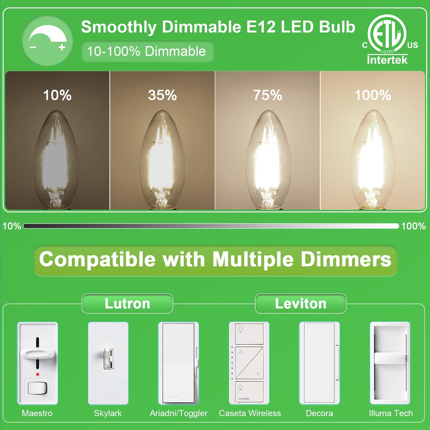 winshine E12 Candelabra LED Light Bulbs 60W Equivalent 4000K Natural White