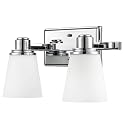 Linea di Liara Terracina Chrome Bathroom Light Fixtures Over Mirror 2-Light Bathroom Vanity Lights Fixture Wall Lighting Restroom Light Fixture