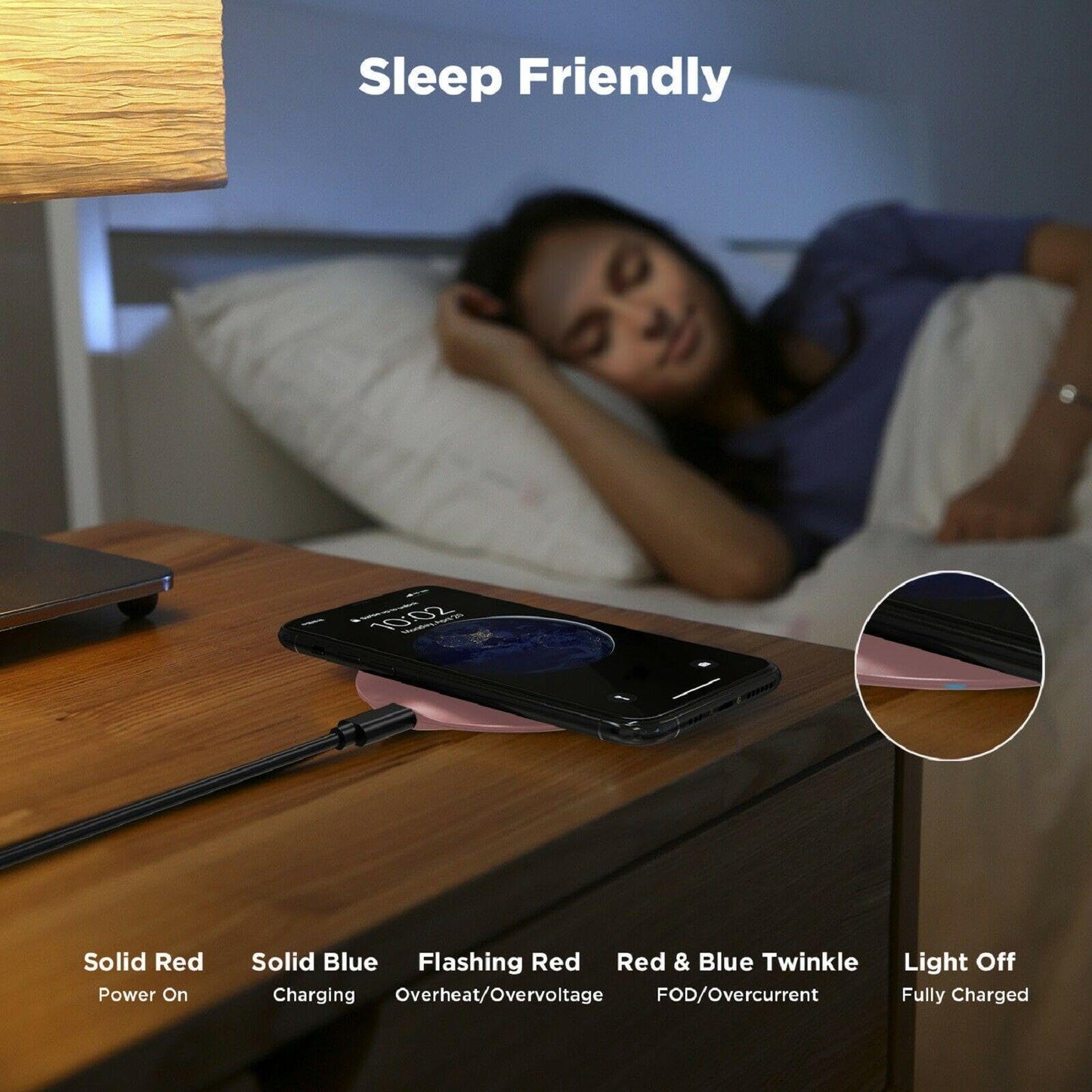 15W Wireless Charger Fast Pink Compatible with T-Mobile REVVL 7 PRO 5G, Charging Pad Slim Quick Charge